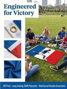 1pc Customized French Flag Photo Banner, Personalized Garden Flag Wall Decor, Custom Tapestry Image & Text Display, Suitable For Home Party Holiday Celebration, Customizable Design/Image/Text/Logo, Holiday Birthday Anniversary Gift For Friends And Family - Style E - View 5