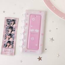 1pc Pastel Star Paw Print 4-Cut Photo Strip Album, Loose-Leaf Photocard Binder With Transparent Display Window, Portable Idol Photostrip Collect Book, Mini Photo Card Storage Holder For Fans, Back To School Supplies,Card Holder - Photo Album - View 12