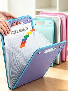 13-Pocket Accordion File Organizer With Color Labels, Expandable File Storage Box, Multi-Functional Durable File Folder For A4 Documents, Portable Large Capacity File Organizer For Home, School And Office - Multicolor - View 7