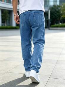Men's Casual Slim Fit Skinny Jeans - Suitable For All Seasons - Medium Wash - View 3