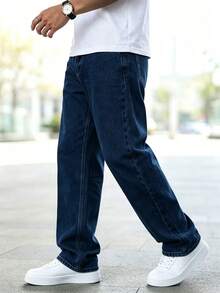 Men's Casual Slim Fit Skinny Jeans - Suitable For All Seasons - Navy Blue - View 4