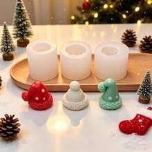 3pcs Christmas Hat Silicone Molds For DIY Candle And Soap Making - Non-Christmas Molds With Christmas Hat Shape, Easy Release, Durable And Asymmetrical, For Holiday Decoration, Soap And Candle Accessories - Christmas Hat Mold - View 7