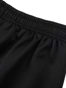 Men's Thick Wool Lining Joggers, Elastic Waist Drawstring Warm Winter Jogging Pants, With Zipper Pockets, Casual Straight Leg - Black - View 5