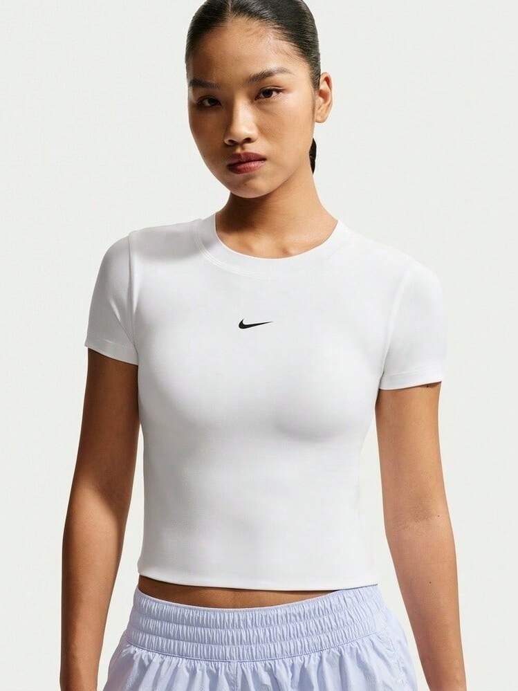 Nike 女款 AS W NK1 DF SS PAD BRA TOP 短袖針織無領 T-shirt TIV4971-100 - 黑與白 - 查看 3