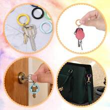 10/30/50pcs Metal Spring O-Ring Round Carabiner Key Ring Candy Color Quick Release Clip DIY Accessories For Keychain, Bag, Handbag - Multicolor - View 10