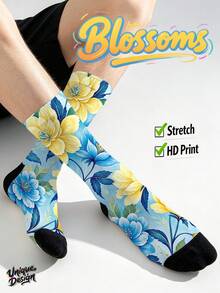Cool 360° Printed Men's Socks - Street Style Socks, Colorful Fun Socks, Suitable For Daily, Holiday And Party Occasions - Blue - View 9