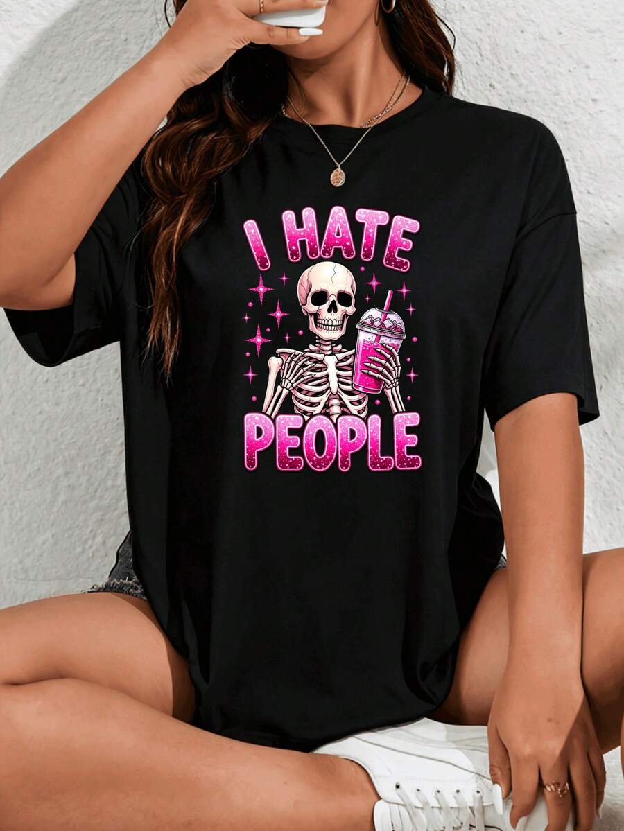 Women T-Shirts - 黑色 - 查看 1
