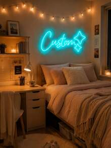 1PC Custom Name Neon Sign Personalized LED Wall Light, Letter Neon Lamp With Star Design, USB Powered Aesthetic Room Decor, Bedroom Wall Decoration, Girls Room Decor, Personalized Gift, Birthday Gift For Friends, Couple Gift, Party Decoration - Multicolor 7 - View 5