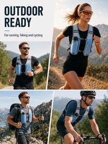 Lightweight Running Water Bottle Vest With Phone Pocket, Cycling Backpack With Multi-Functional Storage And Adjustable Water Bladder, Suitable For Running, Cycling, Hiking, Marathon And Fitness, Unisex - Multicolor - View 4