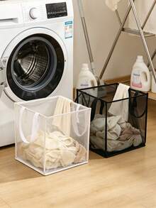 Foldable Laundry Basket With Handle, Portable Dirty Clothes Storage And Sorting Bin, Suitable For Bedroom, Laundry Room, Bathroom, Dorm, Home Organization, Perfect Holiday Gift For Mom - Multicolor - View 5