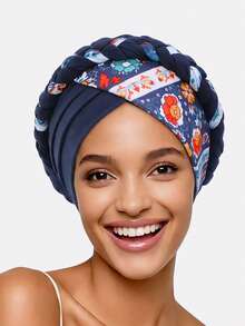 1 buah/2 buah Topi Jilbab Kepang Motif Dua Warna untuk Wanita, Cocok untuk Penggunaan Sehari-hari - beraneka warna - View 22
