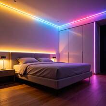 Smart Adjustable RGB LED Light Strip, 44-Key Remote And APP Control, USB Powered, Adjustable Brightness And Color, Supports Music Sync And Timer Function, Suitable For TV Backlight, Indoor Space, Game Room And Halloween Christmas Decoration - MINI White - View 9