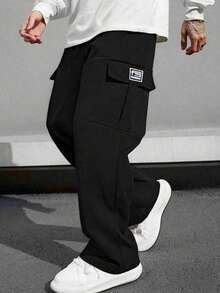 Men's Casual Summer Lightweight Plus Size Cargo Pants Fashion Multi-Pocket Outdoor Sports Long Pants - Black - View 2