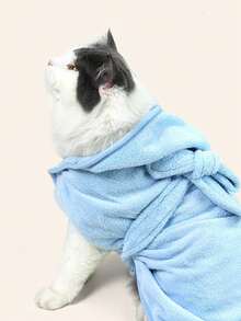 Pet Hooded Bath Towel, Thick Absorbent Pet Bathrobe, All-Season Pet Bathrobe Towel, Suitable For Teddy, Bichon, Schnauzer, French Bulldog, Cat, Pet Bathing Special - Multicolor - View 3