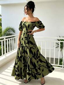 Women Midi Dresses - Green - View 4