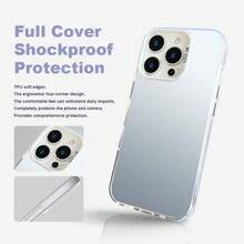 Casing ponsel matte gradien Miniso 1PC berlisensi resmi, cocok untuk ponsel seri Apple 18 Pro Max/18 Pro/17 Air/17/16/15/11/12/13/14 Plus/17 Pro Max. Desain mewah, bergaya, kreatif, sederhana, warna solid, unisex. - Berwarna Perak Putih - View 4