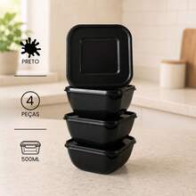 Kitchen Supplies Set Kit ECONOMIC LINE - 5 Supplies + 4 Square Jars 500 ML TPW Line - TPW Hitam - View 4