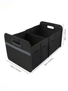 Oxford Cloth Foldable Car Trunk Organizer, Collapsible Car Cargo Storage Box With Handles, Multi-Compartment Car Rear Storage Bin, Portable Car Interior Storage Accessory, Suitable For Travel And Road Trips - Multicolor - View 5