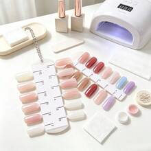 1pc 24/36 Colors Transparent Nail Art Practice Nail Tips Color Card With Chain, Fragrance-Free Nail Color Palette Sample Sticks, Practice Fake Nails Display Board, Natural Nail Color Card, Suitable For Salon - Multicolor - View 6