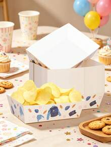 10/20/30/50pcs 1.6x3.1x4.7 Inch Police Theme Paper Food Trays, Police Uniform & Bulletproof Vest Print Paper Boat Snack Boxes, Suitable For French Fries, Corn Chips, Popcorn, Candy, Police Theme Birthday Party, Police Party Decoration, Children Celebration Tableware - Multicolor - View 6