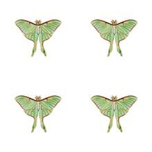 Luna Moth Enamel Pin Fashion Decorative Badge Ornaments Lapel Bag Badges Gifts - Green - View 11