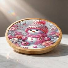 Exquisite Winter Christmas Snowman DIY Diamond Painting Tray, DIY Special Shape Acrylic Diamond Handmade Tray, Asymmetrical Shape, Suitable For Home Decor, Parties, Fine Tableware For Guest Use And Daily Home Use, Perfect Choice For Holiday Party Gifts - View 4