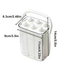 6-Cavity Portable Handle Ice Lolly Mould Set, Reusable DIY Popsicle Mold Tray With Storage Box, Long Ice Stick Maker For Cocktails, Beverages & Homemade Ice Pops - White - View 3
