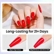 Beetles 2Pcs 15ML No Wipe Gel Top Coat, HEMA-Free & TPO-Free High Gloss Gel Nail Polish Top Coat, Long-Lasting Soak Off UV LED - 2Pcs 15ML Top Coat - 查看 6