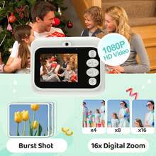 Children's Instant Print Camera Toy, Equipped With Dual 1080P HD Cameras, 1200mAh Battery, Two Printing Modes And Three Printing Densities, Perfect Gift For Kids, Suitable For Christmas And New Year - Multicolor - View 9