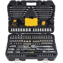 115/46件組高端專業工具組，棘輪扳手組、扭力扳手，汽車零件維修機械套件與居家機械套件，適用於汽車與自行車維修工具 - 多色 - 查看 1