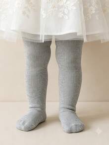 4 Pairs Baby Girl Solid Color Tights, Simple All-Match Versatile Leggings For Outerwear And Layering - Multicolor - View 7