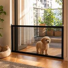 Retractable Pet Gate, Suitable For Doorways, Indoor Dog And Cat Pet Door, Adjustable Mesh Safety Barrier, No-Drill Stair Gate, Portable Pet Fence, Suitable For Home, Hallway And Door - Multicolor - View 11