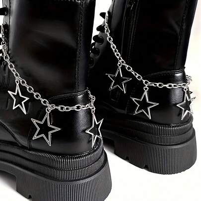 1pc Hollow Star Pendant Shoelace Chain Y2K Personalized Star Boots And Shoes Additions