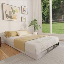 4 Inch Queen Box Spring Low Profile, Heavy Duty Metal Mattress Foundation Base With Fabric Cover, High Load Bearing Capacity Support Slat Bed Frame, Easy Assembly Non Slip Noise Free, White - 4 Inch - View 7