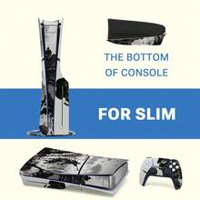 Ink Wash Ancient Style Cavalry Swordsman Vinyl Skin Compatible With PS5 Slim Disc Edition Console + Controller Full Body Wrap, Waterproof, Anti-Scratch, Dust-Proof, Removable With No Residue - View 8
