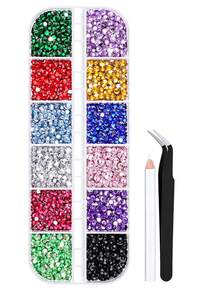 40 färger geléharts-rhinstensset, 5,5 mm glänsande dekorativa rhinstenar, DIY-hantverksmaterial, flerfärgat hartssätt, lämpligt för DIY-skor, vattenkopps-rhinstensdekoration, diamantmålning - Uppsättning - Visa 10