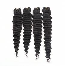 4 Bundles 12A Grade Deep Wave Curly Hair, 100% Virgin Human Hair Bundles, Unprocessed Human Hair Extensions, Deep Wave Curly Hair Bundles, Natural Black, Dyeable And Bleachable - Black - View 25