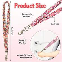 1pc Floral Print Cute Polyester (Polyester) Phone Lanyard ID Badge Holder Keychain Suitable For Daily Wear And Christmas Gift - Lanyard - View 4