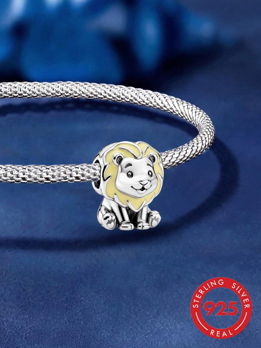 1件奶油黃獅子珠飾手鍊，適合女性，DIY珠寶製作，日常配戴，女孩裝飾，珠寶裝飾