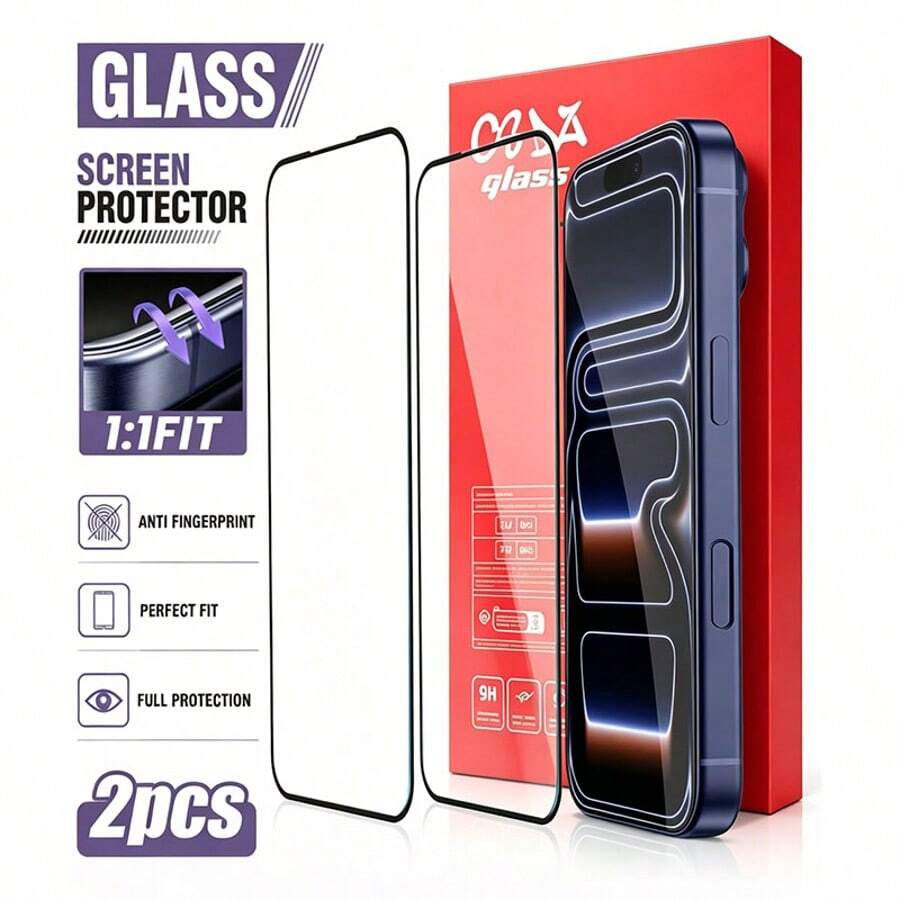 2 Pieces Set - Screen Printed Black Border. It Is An Ideal Birthday Gift For Family And Friends. High Definition Tempered Glass, High Transmittance, Compatible With Samsung A03 A05 A15 A71 5G S24 A54 5G. Compatible With IPhone 17, 17Pro, And 17Promax, [International Version Instead Of Local Version] - Multicolor - View 1