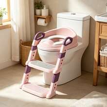 Asiento Escalón de Inodoro para Baño Niños y Bebés - Taburete de Entrenamiento - Gris Claro - Ver 8