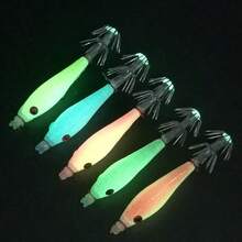 ANFS 1pc Glow Fishing Lure, Fluorescent Squid Fake Bait, Shrimp-Shaped Realistic Lure, Octopus Hook, Fishing Accessory - Multicolor - View 4
