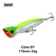 KINGDOM Topwater Popper Fishing Lure 95/110/130mm Floating Spraying Bubble Hard Bait Long Cast Noise Rattle For Seabass Snakehead Big Predator Saltwater Freshwater Fishing Tackle - Multicolor - View 13