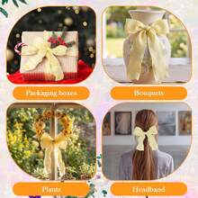 2 Rolls Yellow And Gingham Ruffle Ribbons Chiffon Silk Ribbons Polyester Fabric Trim For Sewing Making Crafts Gift Wrapping Wedding Home Decor DIY (1.5 Inch X 20 Yards) - Multicolor - View 8