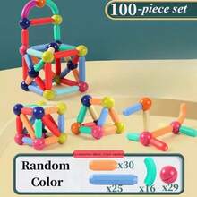 Magnetic Building Blocks Set Children's Toy Magnetic Rods And Magnetic Cubes Montessori Educational Toy Suitable For Boys And Girls - Multicolor - View 9