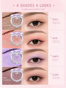 ROCK SWEET Eyeshadow Warna Solid Serbaguna, Tahan Lama dan Membentuk Lapisan, Hasil Warna Alami, dan Berkilau - 01# Americano - View 5