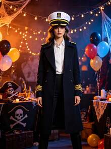1pc Halloween Party Decoration Captain Hat, Sailor Hat, Anchor Trim Captain Hat, Halloween Party Costume Solid Color Sailor Hat - Multicolor - View 8