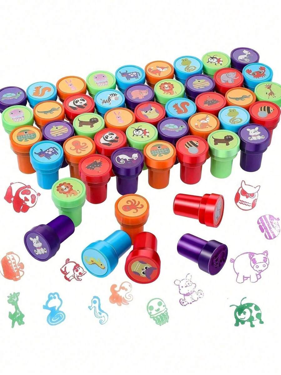 1/10/20/30pcs Animal Stamps, Party Self-Inking Stamps, Game Props ...