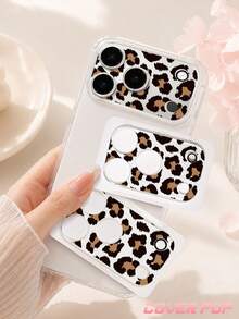 1pc Yellow Brown Leopard Print Camera Lens Protector Film, Compatible With IPhone 17Pro/17 Pro Max; Made Of Tempered Glass, Full Coverage Design, High Definition & Transparent, Scratch-Resistant & Anti-Fingerprint, Compatible With Phone Cases, Easy To Install. - Clear - View 2