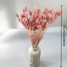 25/50/100Pcs Multicolor Artificial Gemstone Grass, Fluffy Faux Pampas Grass For Home Wedding Table Floral Arrangement, Christmas Halloween Thanksgiving School Decor - Pink - View 5